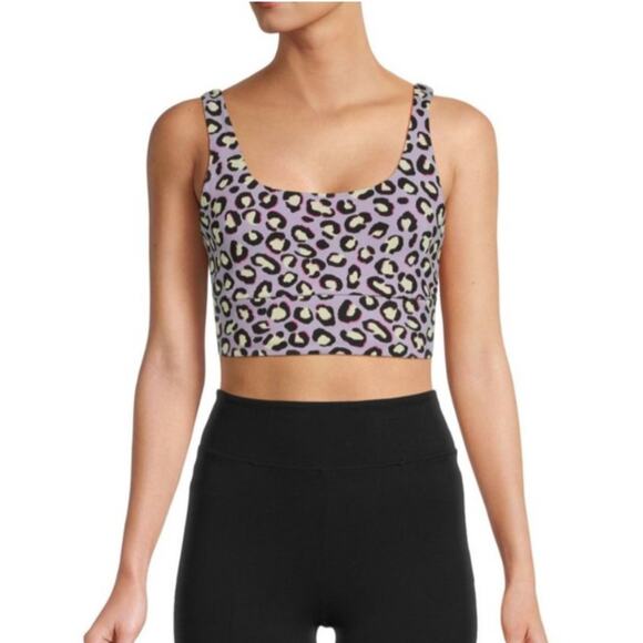 UGG Other - UGG Zayley Animal Leopard Print Bralette Sports Bra Cropped Tank Purple S NWT